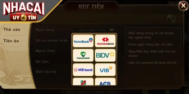 Nạp/rút tiền an toàn